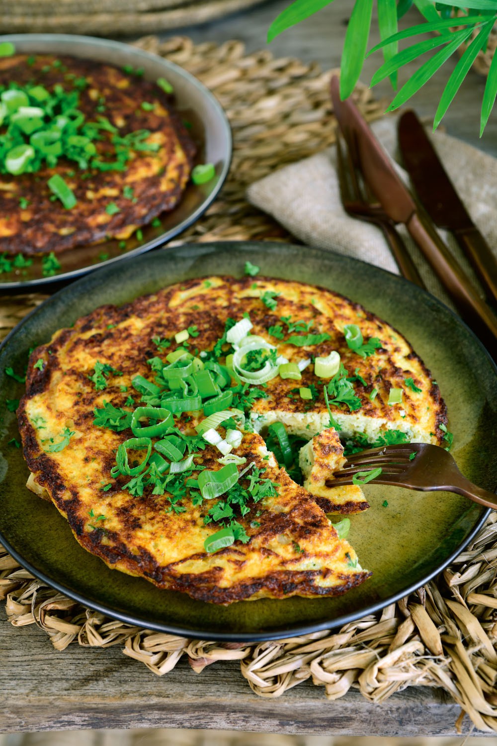 Tortilla met ui en bloemkool (keto)