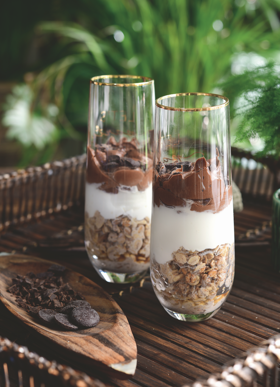 havermout met espresso en chocolade (overnight)